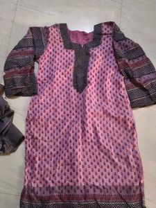 Pink Printed Kurta