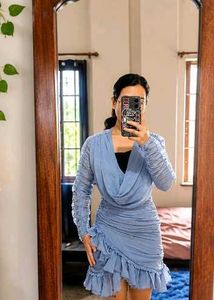 Elegant Ruched Lavender Dress