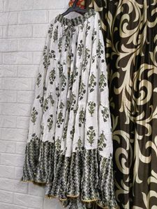 Boho Block Print Tiered cord set long skirt with b