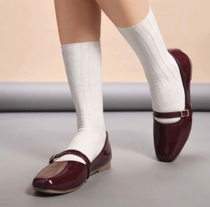 Stylish Burgundy Patent Ballet Flats
