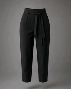 Black Formal Pants with Waist tie