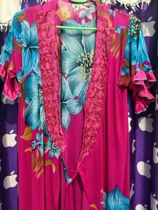 Vibrant Floral Print Robe