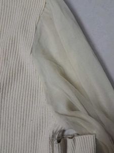 Sheer Sleeve Knit Top