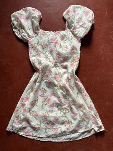 Chic Floral Puff Sleeve Mini Dress