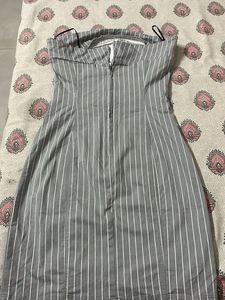 Striped Strapless Bodycon Dress