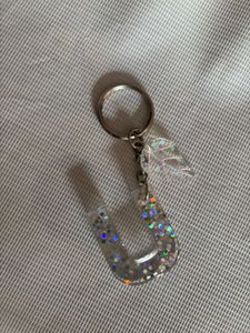 Sparkly Letter J Keychain