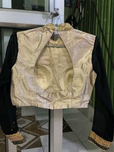 Elegant Gold &amp; Black Embellished full sleeve Blous