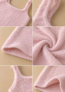 PASTEL PINK FUZZY TEXTURED SPAGHETTI STRAP MINI