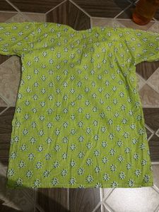 pretty green short kurta