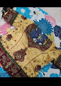 Embroidered Red Saree