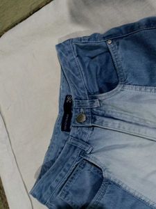 Two-Tone Wide Leg Jeans