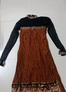 black and brown anarkali