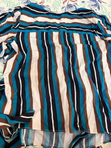 Chic Striped Wrap Top