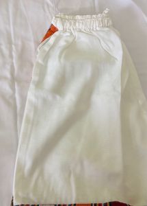 White Kurta with Embroidered Sleeves