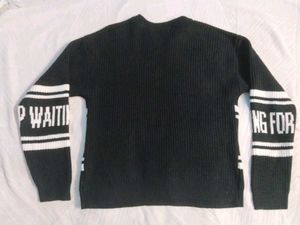 Black Graphic Print Sweater