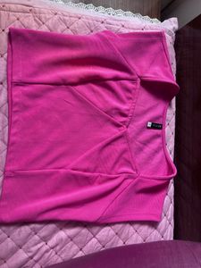 Bright Pink Square Neck Top