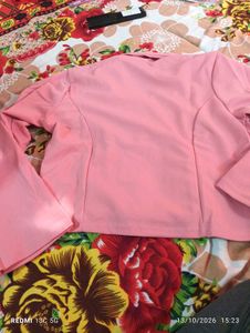 Chic Pink Double-Breasted Blazer