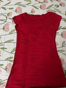 Red Striped Short Dress