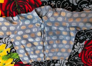 Grey Polka Dot Blouse
