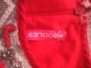 Elegant Red &amp; Silver Embellished Gown