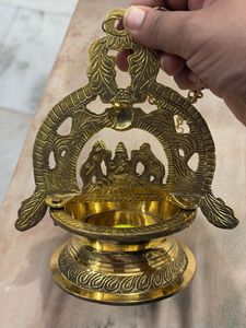 Vintage Brass Diya with Lord Shiva