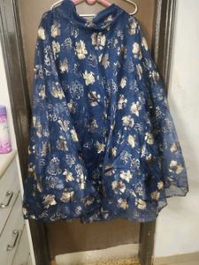 Stunning Blue Floral Print Skirt full flared..