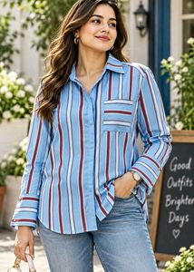 Chic Striped Button-Up Shirt