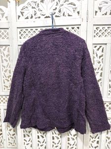 Cozy Purple Textured Zip-Up Jacket