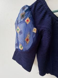 Gorgeous Navy Blue Slip on Blouse