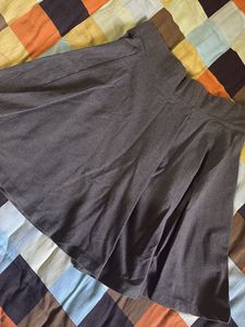 Dark Grey Flared Mini Skirt