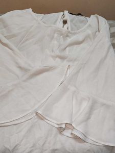 Elegant White Bell Sleeve Top