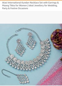 Kundan diamond Necklace Set with Earrings &amp; Maang