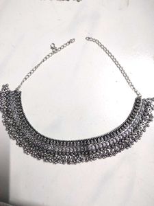 Combo Oxidized Silver Mirror Work Jewelry Set