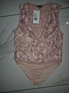 Sheer Floral Bodysuit with Sequins