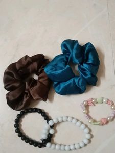 scrunchies and bracelets