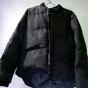 Black Puffer Bomber Jacket