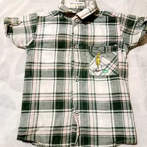 Cute Plaid Button-Up Shirt for Boys