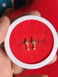Gold  Stud Earrings with Stones