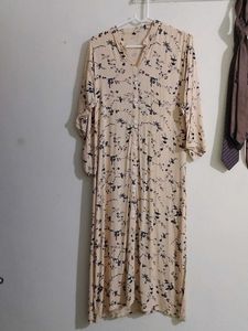 Beige Floral Dress