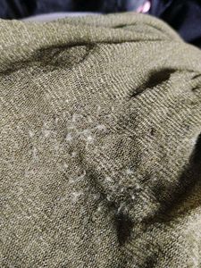Unique Green Tunic Top with Fur Pocket