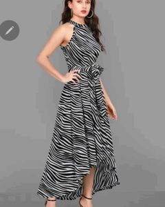 Stylish Zebra Print Maxi Dress