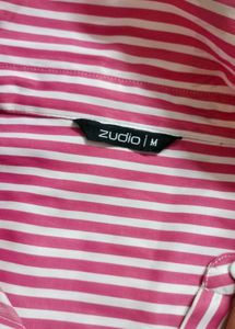 Chic Pink Striped Button-Up Shirt