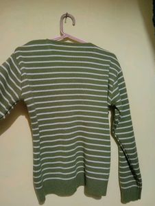 Green Striped Knit Top