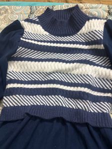 Vintage Style Blue Striped Dress