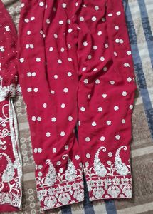 Red Embroidered Salwar Kameez