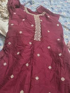 Elegant Maroon Kurta Set with Dupatta