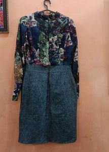 Chic Floral Blouse &amp; Skirt Set
