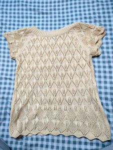 Butter yellow Crochet Knit Top