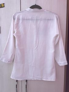 White Fitted Button-Down Shirt