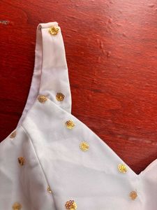 White Blouse with Gold Embellishments